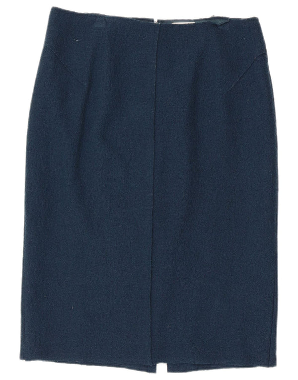 Jigsaw Γυναικεία Pencil Φούστα UK 12 Medium W32 Navy Blue Wool