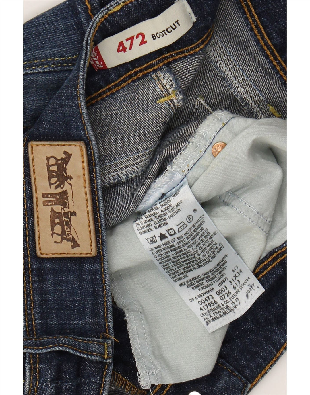 LEVI'S Γυναικείο 472 Χαμηλό τζιν μποτάκι W31 L34 Μπλε βαμβακερό