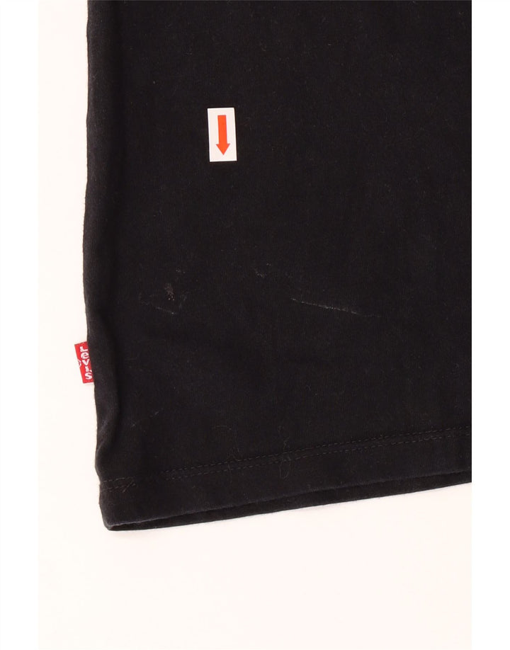 LEVI'S Womens Graphic T-Shirt Top UK 12 Medium Black Cotton Vintage Levi's and Second-Hand Levi's from Messina Hembry 