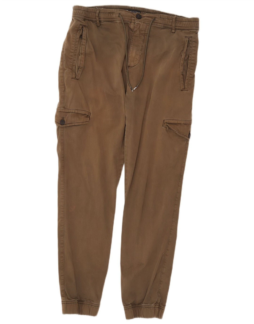 Zara Ανδρικό παντελόνι Joggers Cargo Medium W31 L28 Χακί Βαμβακερό