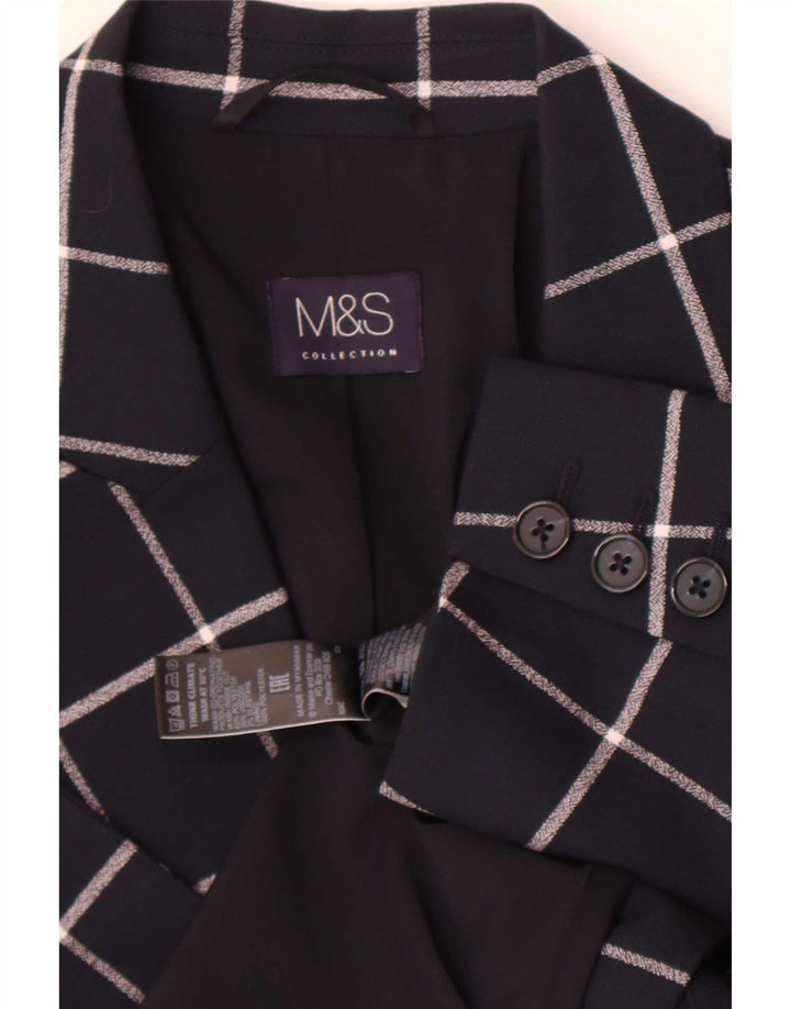 Marks & Spencer Γυναικείο σακάκι UK 12 Medium Navy Blue Check