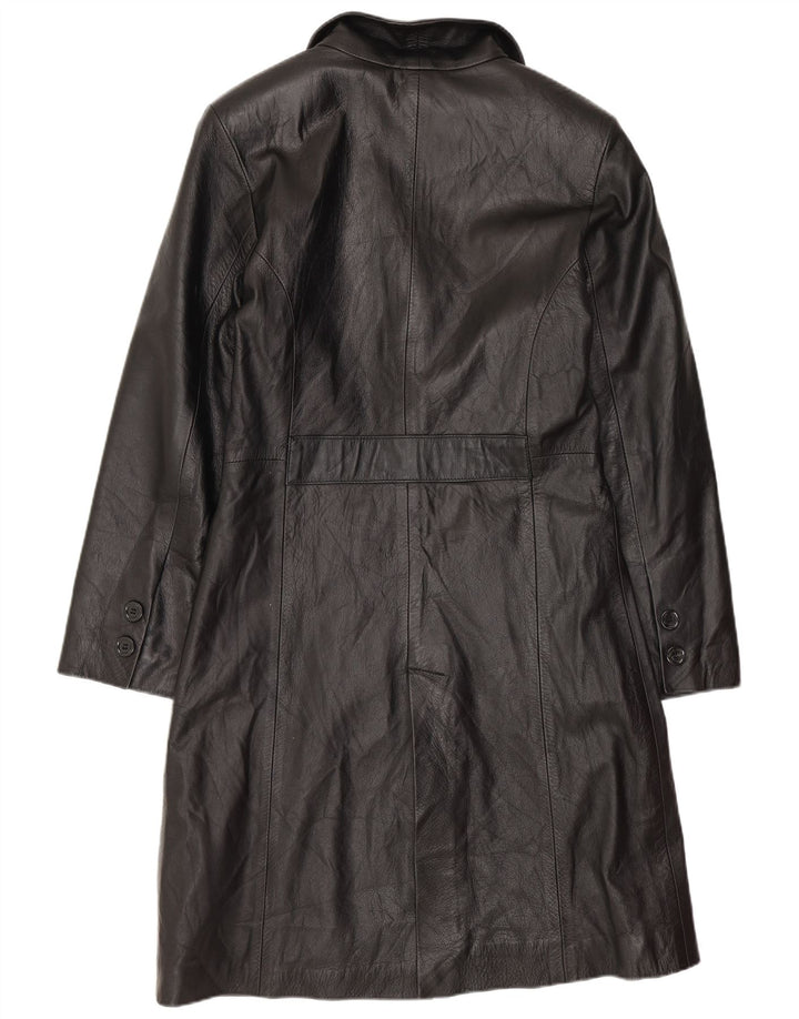 Vintage Γυναικείο Δερμάτινο Παλτό IT 40 Small Black Leather