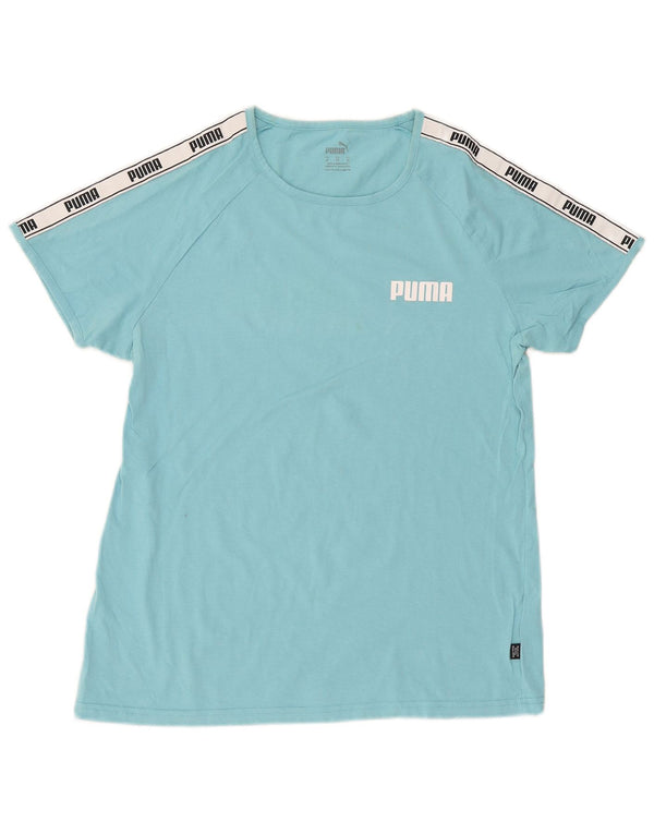 Γυναικείο γραφικό μπλουζάκι Puma Top UK 18 XL Blue Colourblock