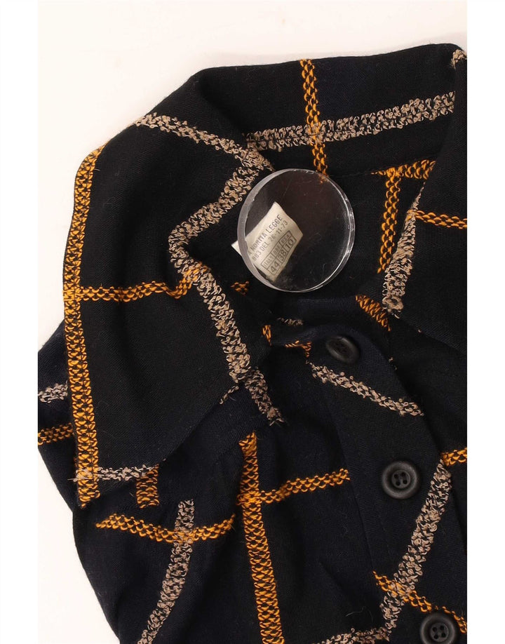Vintage γυναικείο πουλόβερ πουκάμισο IT 44 Medium Black Check Wool