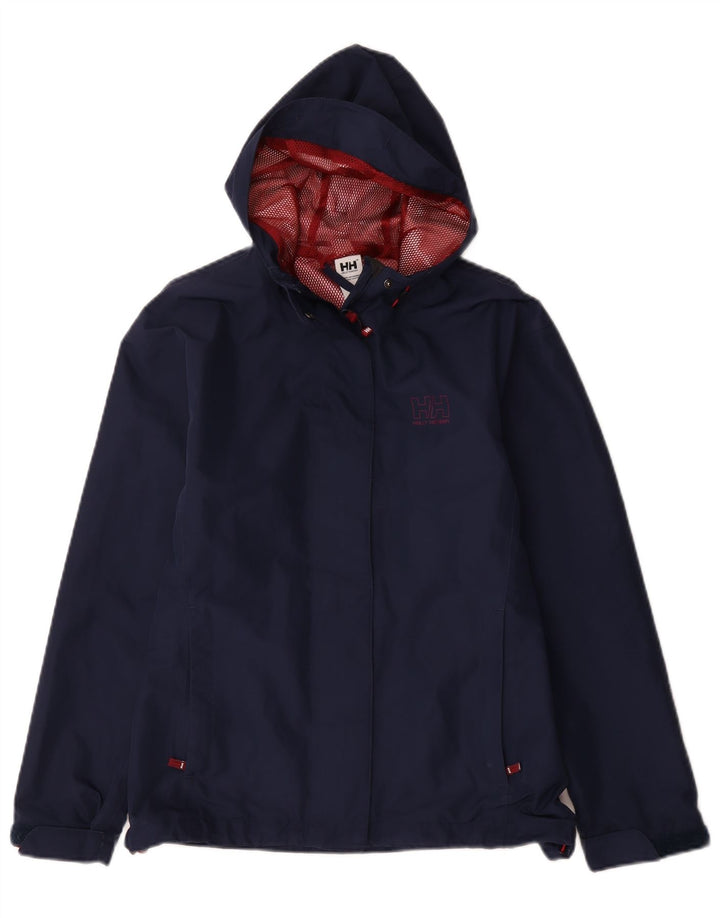 Helly Hansen Γυναικείο μπουφάν βροχής με κουκούλα UK 14 Medium Navy Blue Polyester