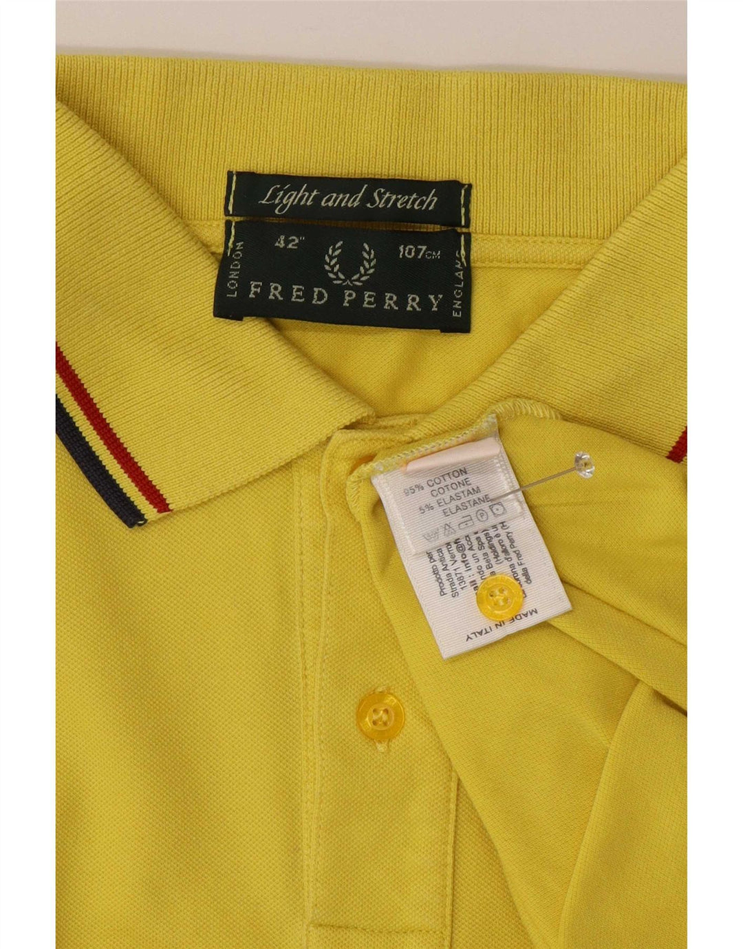 Fred Perry Ανδρικό πουκάμισο πόλο, μεσαίο κίτρινο βαμβακερό ριγέ