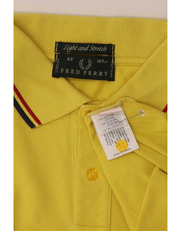 Fred Perry Ανδρικό πουκάμισο πόλο, μεσαίο κίτρινο βαμβακερό ριγέ