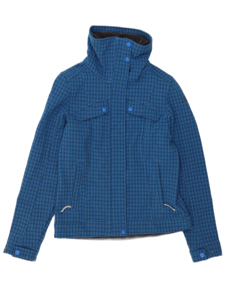 Το γυναικείο τζάκετ North Face Windbreaker UK 10 Small Blue Check Polyester