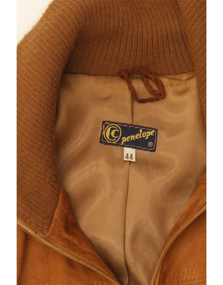 Penelope Mens Suede Bomber Jacket IT 44 XS Brown