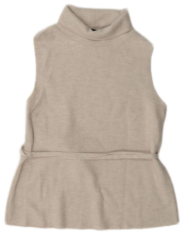 Zara Γυναικείο Γιλέκο Τοπ UK 12 Medium Beige Πολυεστέρας