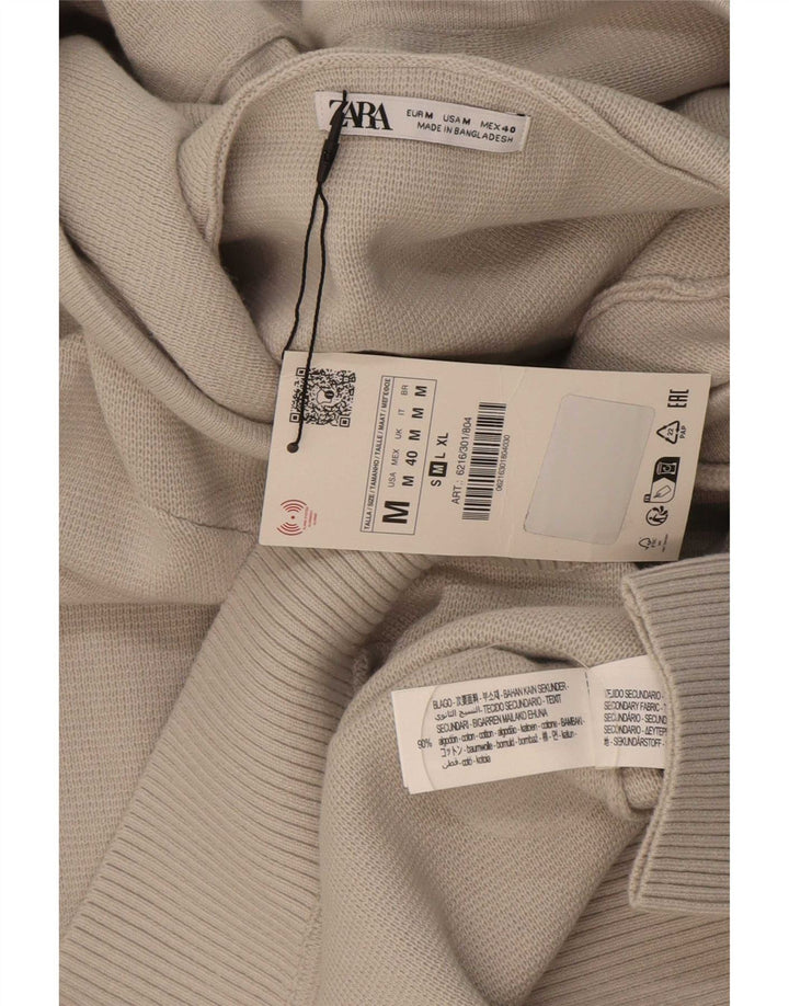 Ανδρικό πουλόβερ Zara με κουκούλα, μεσαίο γκρι βαμβακερό