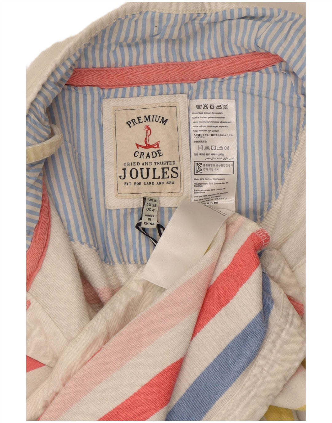 Joules Γυναικεία φούτερ Jumper UK 8 Μικρή πολύχρωμη ριγέ βαμβακερή