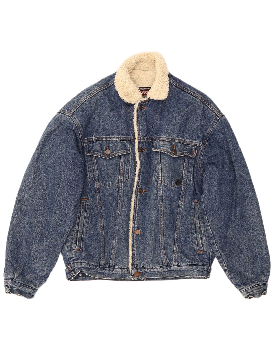 Ανδρικό τζιν μπουφάν CASUCCI Sherpa UK 38 μεσαίο μπλε βαμβακερό