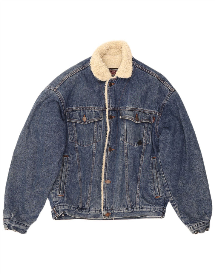 Ανδρικό τζιν μπουφάν CASUCCI Sherpa UK 38 μεσαίο μπλε βαμβακερό