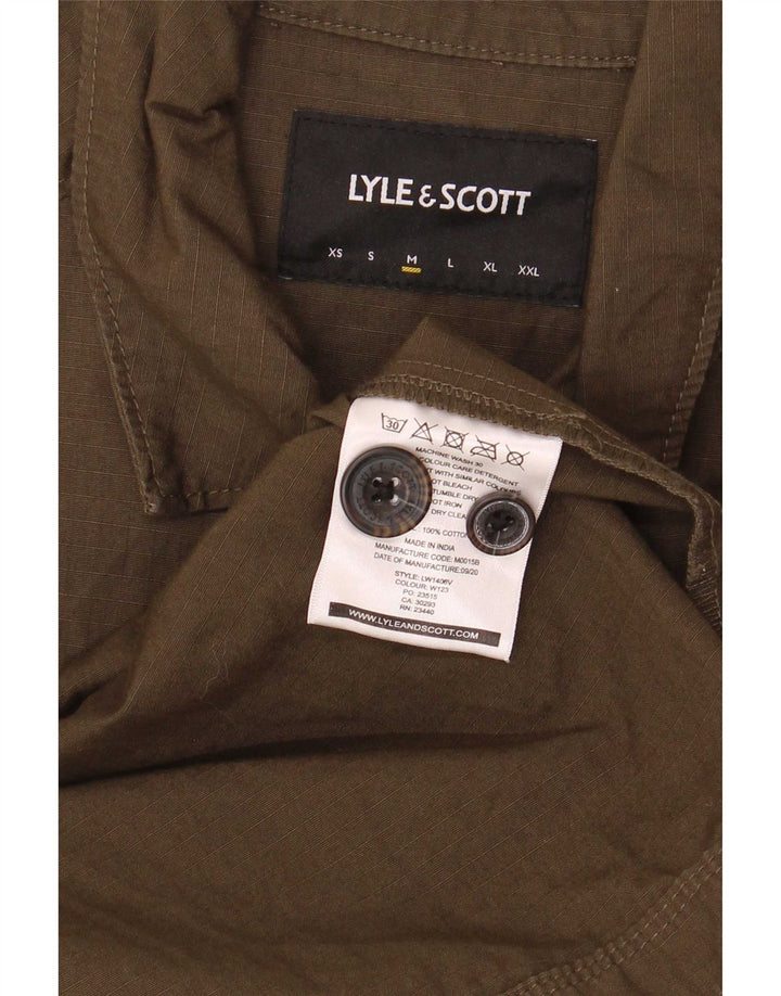 Ανδρικό πουκάμισο Lyle & Scott από μεσαίο χακί βαμβάκι