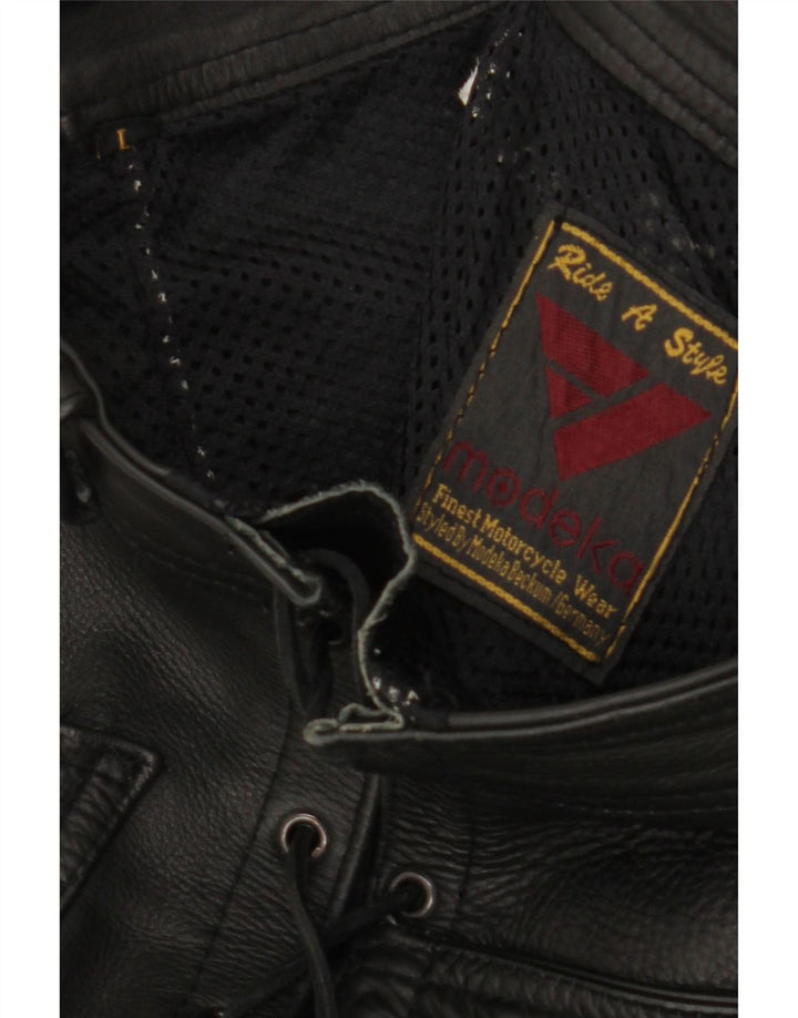 MODEKA Γυναικείο Δερμάτινο Παντελόνι Moto Racer Μεγάλο W30 L31 Μαύρο