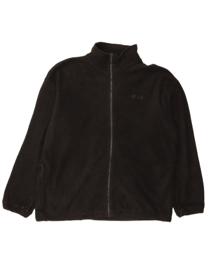 Fila Mens Liner Fleece Jacket UK 44 2XL Μαύρο Πολυεστέρας