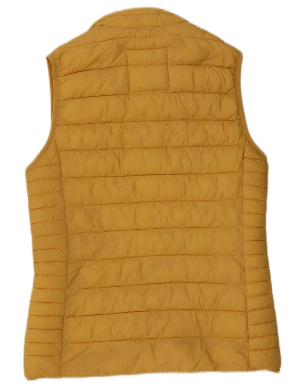 CREW CLOTHING Womens Padded Gilet UK 10 Small Yellow Nylon