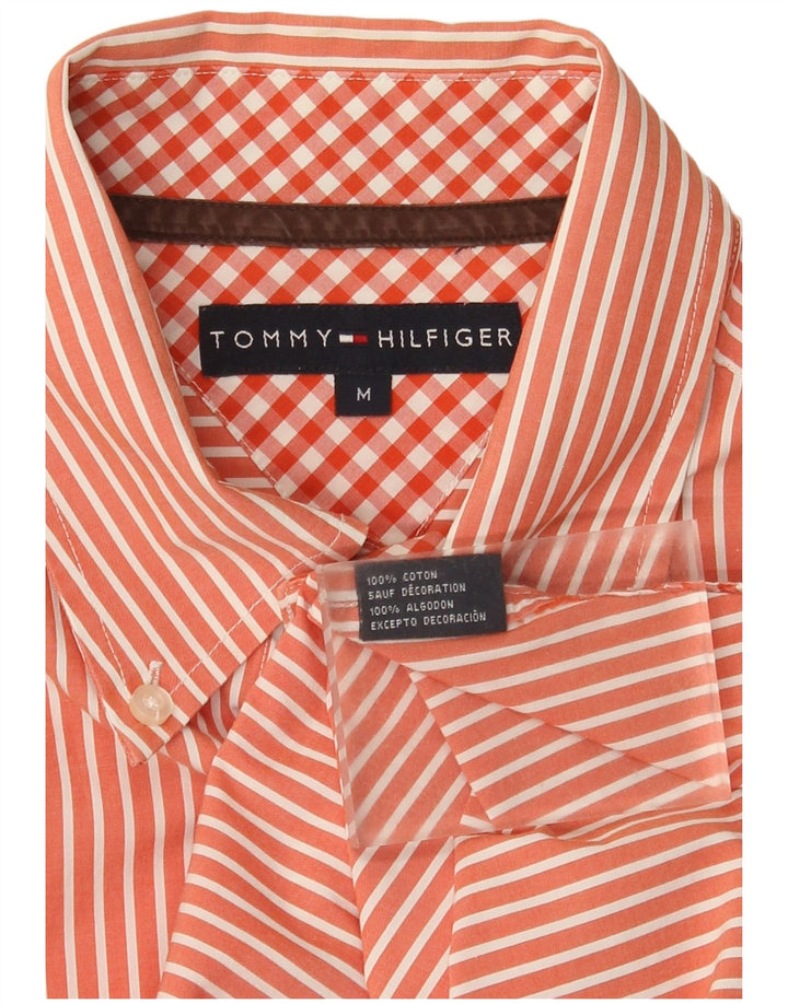 Ανδρικό πουκάμισο Tommy Hilfiger Βαμβακερό με μεσαίο πορτοκαλί ρίγες