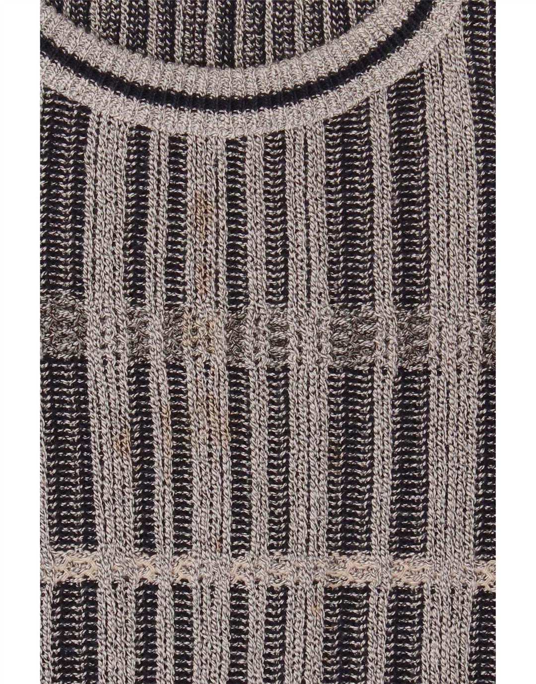 Vintage Ανδρικό πουλόβερ με λαιμόκαυμα IT 48 Medium Grey Check