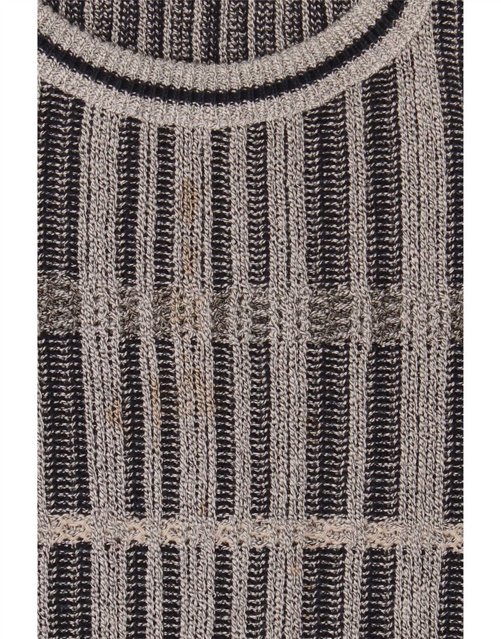 Vintage Ανδρικό πουλόβερ με λαιμόκαυμα IT 48 Medium Grey Check