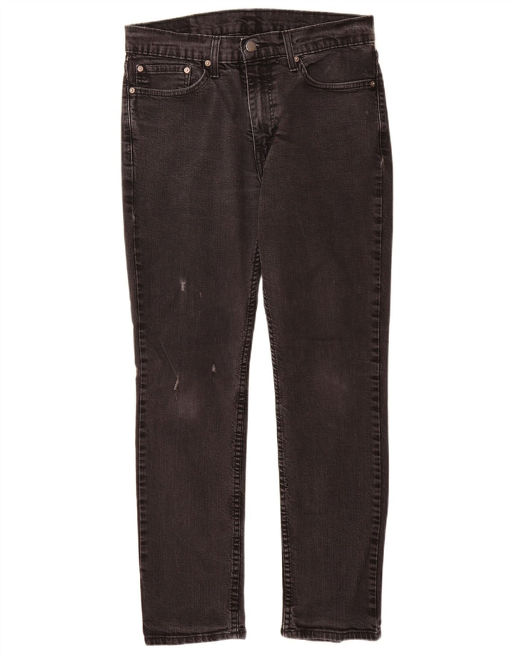 Levi's Mens 511 Distressed Slim Jeans W34 L32 Μαύρο βαμβακερό