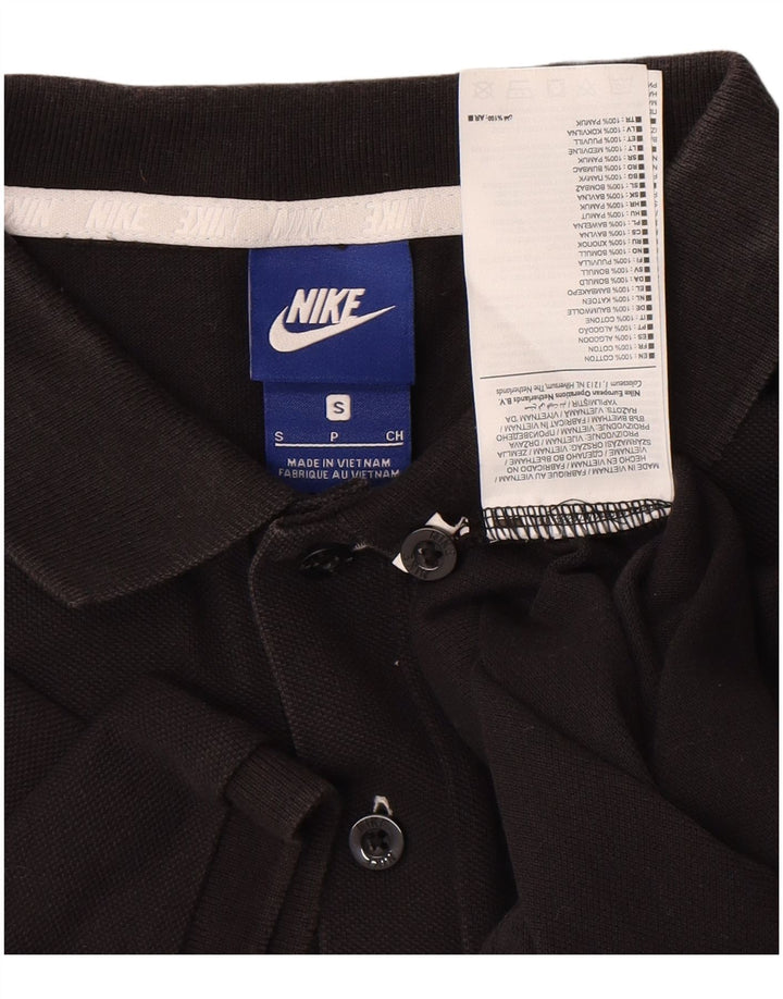 Ανδρικό μπλουζάκι πόλο NIKE, μικρό μαύρο βαμβακερό