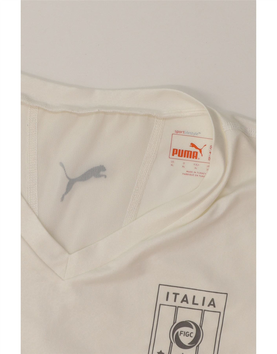 PUMA Mens Italia T-Shirt Top XL White Polyester Vintage Puma and Second-Hand Puma from Messina Hembry 