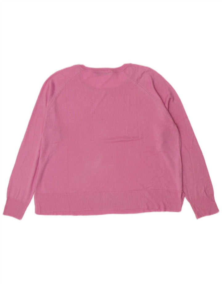 Zara Γυναικείο πουλόβερ με λαιμόκοψη UK 14 Medium Pink