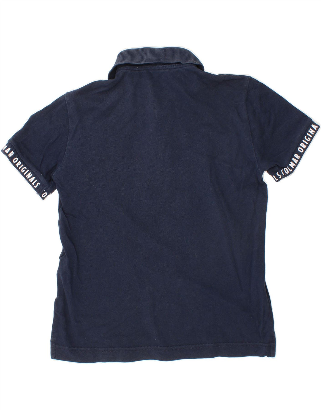COLMAR Boys Graphic Polo Shirt 7-8 Years Navy Blue Vintage Colmar and Second-Hand Colmar from Messina Hembry 