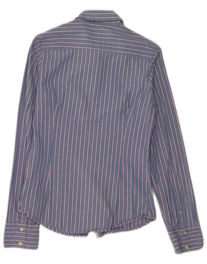 Jack Wills Γυναικείο πουκάμισο UK 8 Small Blue ριγέ βαμβακερό