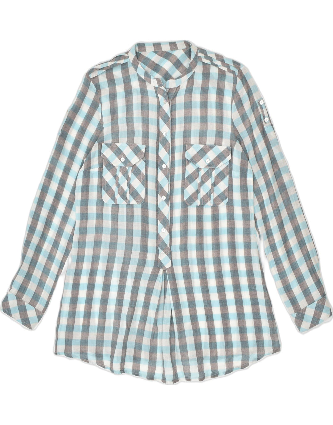 VINTAGE Womens Shirt Blouse UK 14 Medium Multicoloured Check | Vintage | Thrift | Second-Hand | Used Clothing | Messina Hembry 