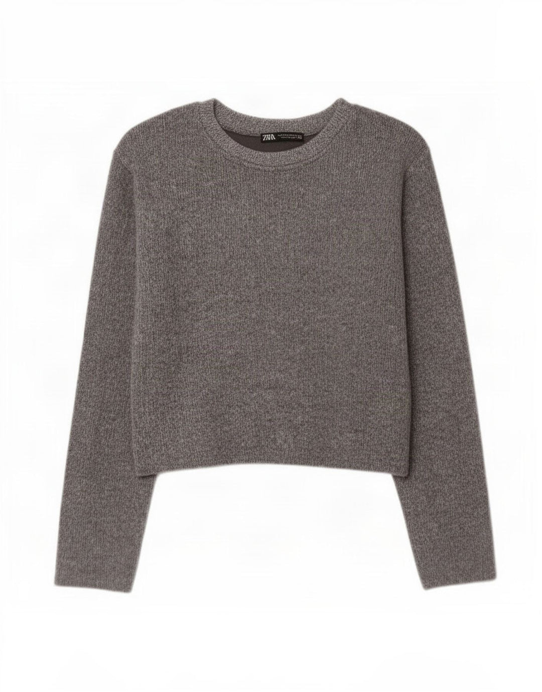 Zara Γυναικείο τοπ μακρυμάνικο UK 10 Small Grey Polyester