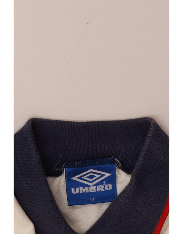 UMBRO Ανδρική Αγγλία 1993-1994 Home Graphic Polo Shirt XL Λευκός Πολυεστέρας