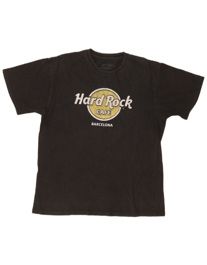 HARD ROCK CAFE Ανδρικό γραφικό μπλουζάκι Barcelona Top Μεσαίο μαύρο βαμβακερό