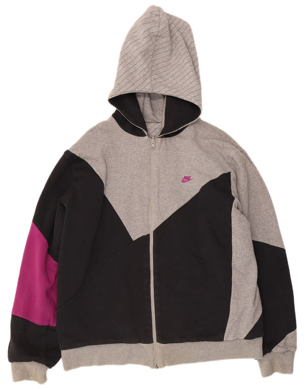 Ανδρικό πουλόβερ με κουκούλα με φερμουάρ Nike UK 42/44 Μεγάλο πολύχρωμο μπλοκ