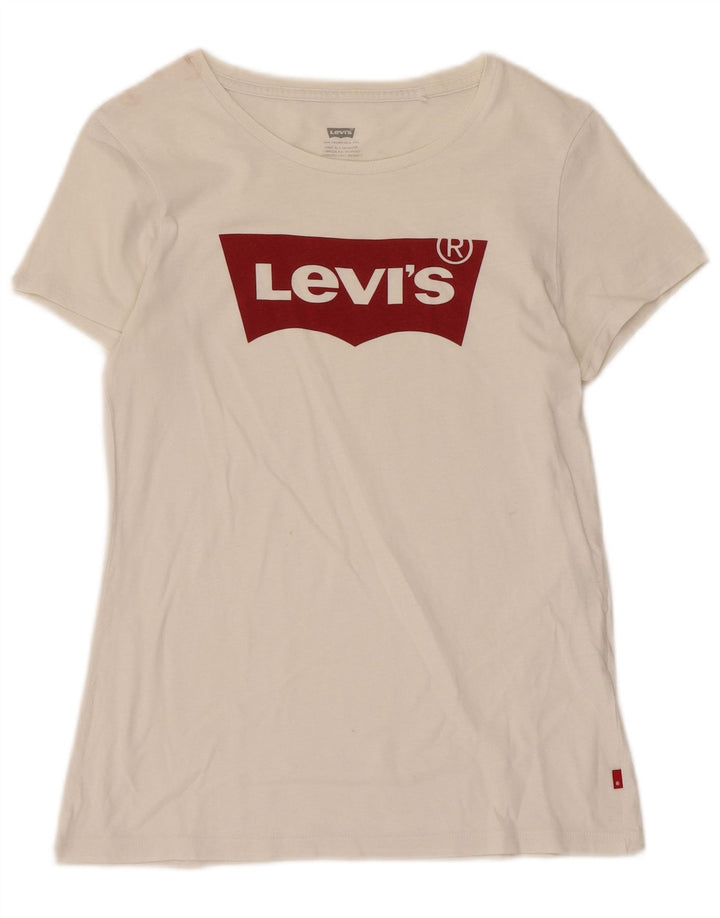 Γυναικείο γραφικό T-Shirt Levi's Top UK 10 Small White