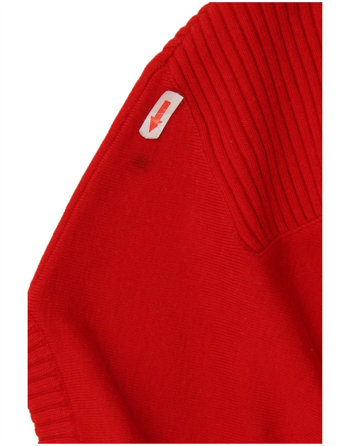PAUL & SHARK Ανδρικό Yachting Crew Jumper πουλόβερ με μεσαίο κόκκινο παρθένο μαλλί