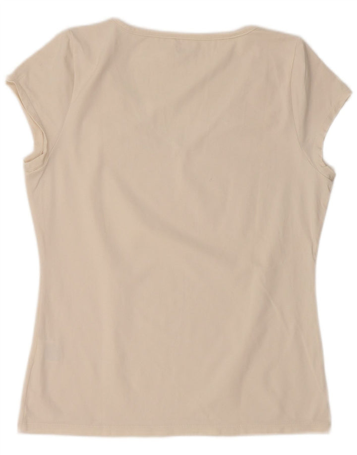 FILA Γυναικείο T-Shirt Top UK 16 Large Off White Nylon