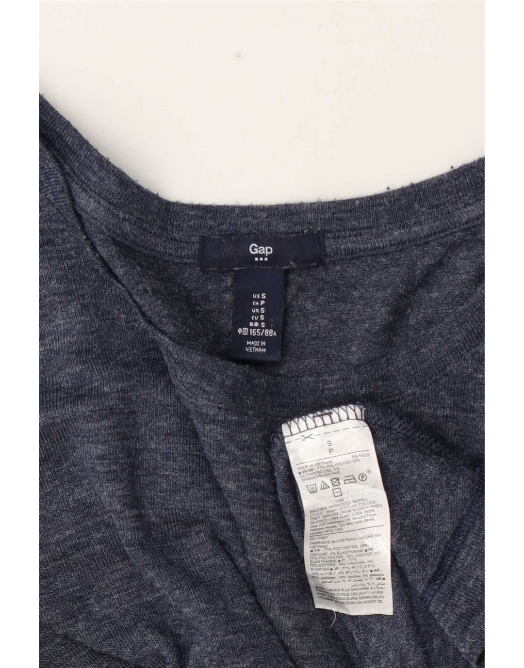 Gap Γυναικείο υπερμεγέθη τοπ μακρυμάνικο UK 10 Small Navy Blue Polyester