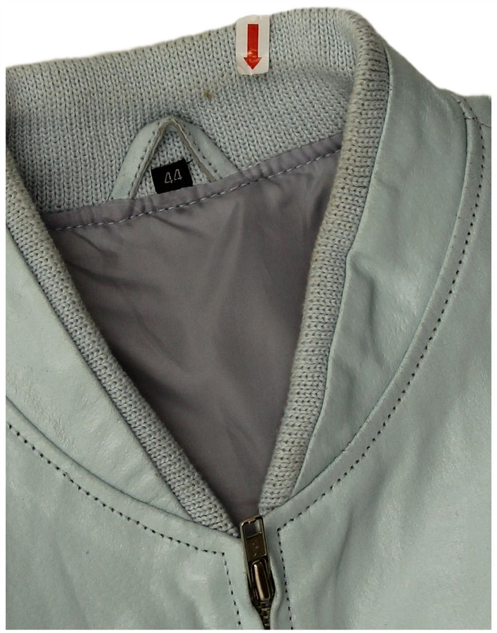 Vintage Γυναικείο Crop Faux Leather Bomber Jacket IT 44 Medium Blue