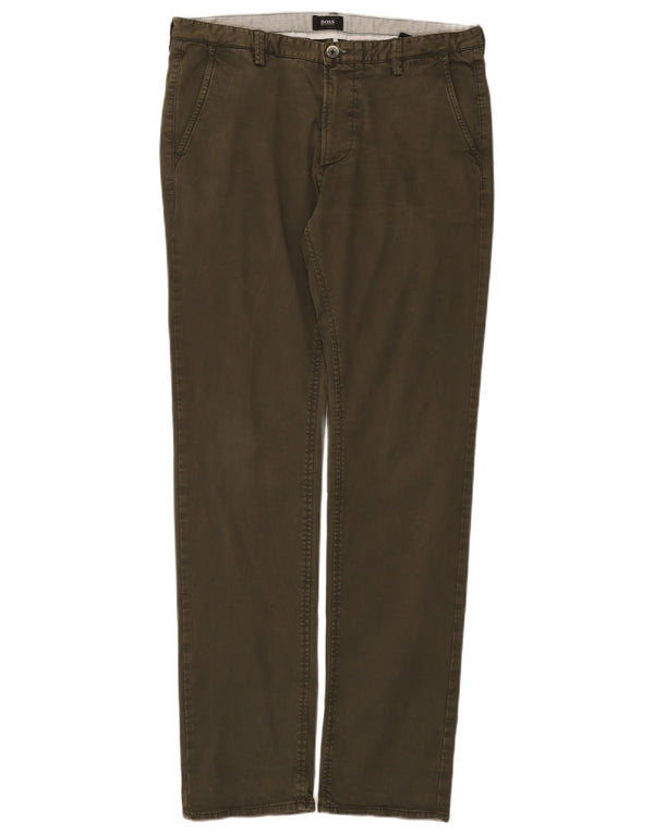 Hugo Boss Ανδρικό παντελόνι Chino IT 48 Medium W32 L32 Χακί βαμβακερό
