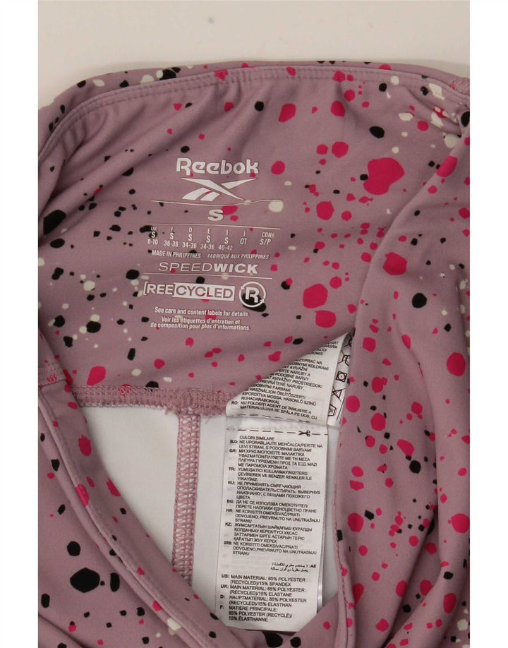 Reebok γυναικεία κολάν Speedwick UK 8/10 Μικρός πολυεστέρας με ροζ στίγματα