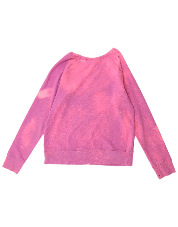 Γυναικείο γραφικό φούτερ Reebok Jumper UK 10 Small Pink Tie Dye Polyester