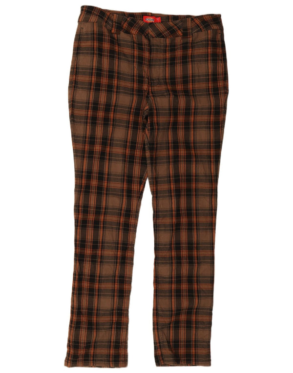 Dickies Γυναικείο Skinny Παντελόνι Chino US 13 Large W34 L30 Brown Check Rayon