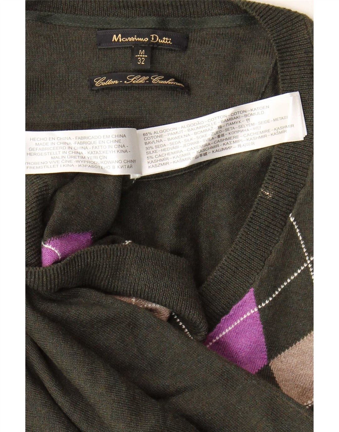 Γυναικείο πουλόβερ Massimo Dutti με V λαιμόκοψη UK 12 Medium Green