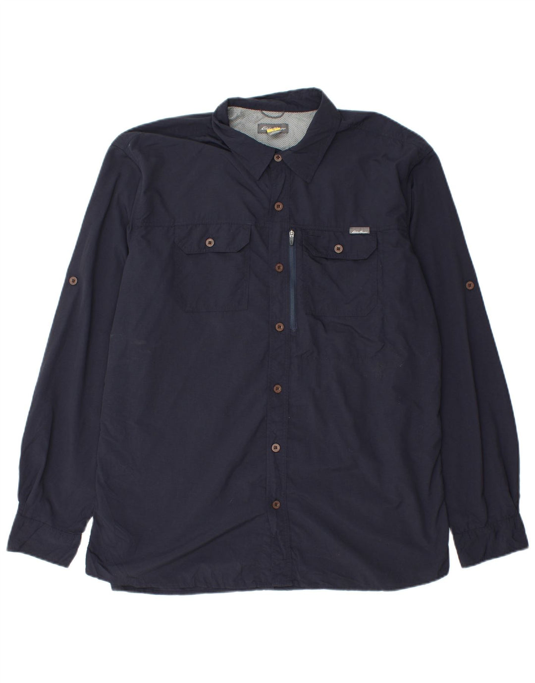 Eddie Bauer Ανδρικό Ταξιδιωτικό Πουκάμισο Large Navy Blue Nylon