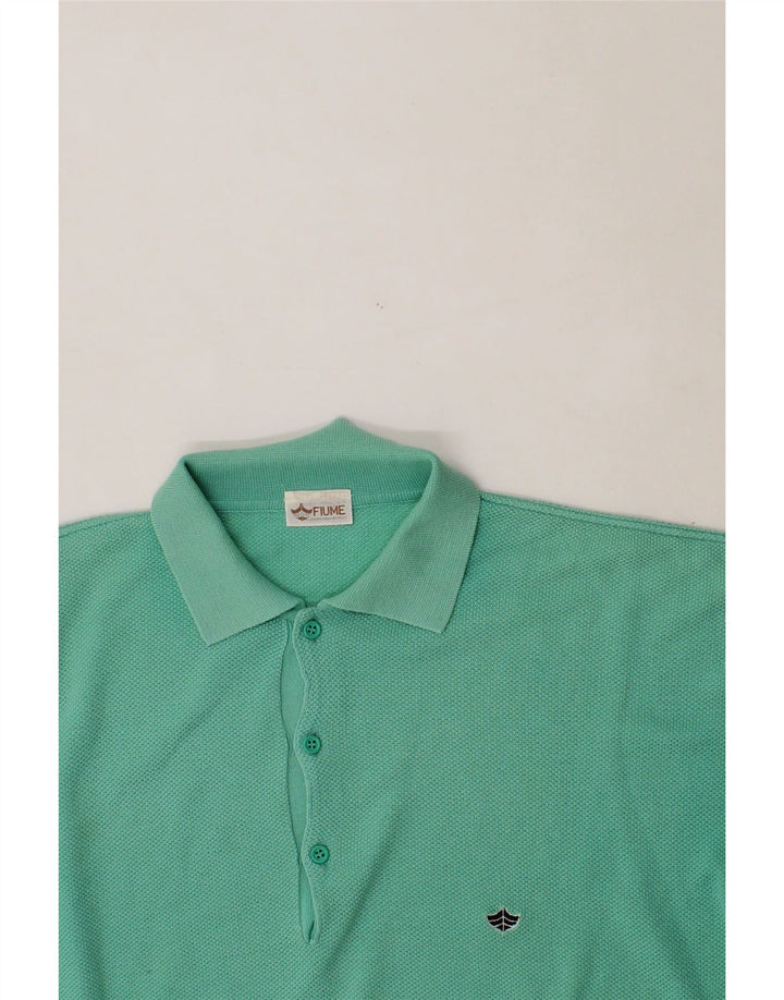 FIUME Mens Polo Neck Jumper Sweater Large Green Vintage Fiume and Second-Hand Fiume from Messina Hembry 