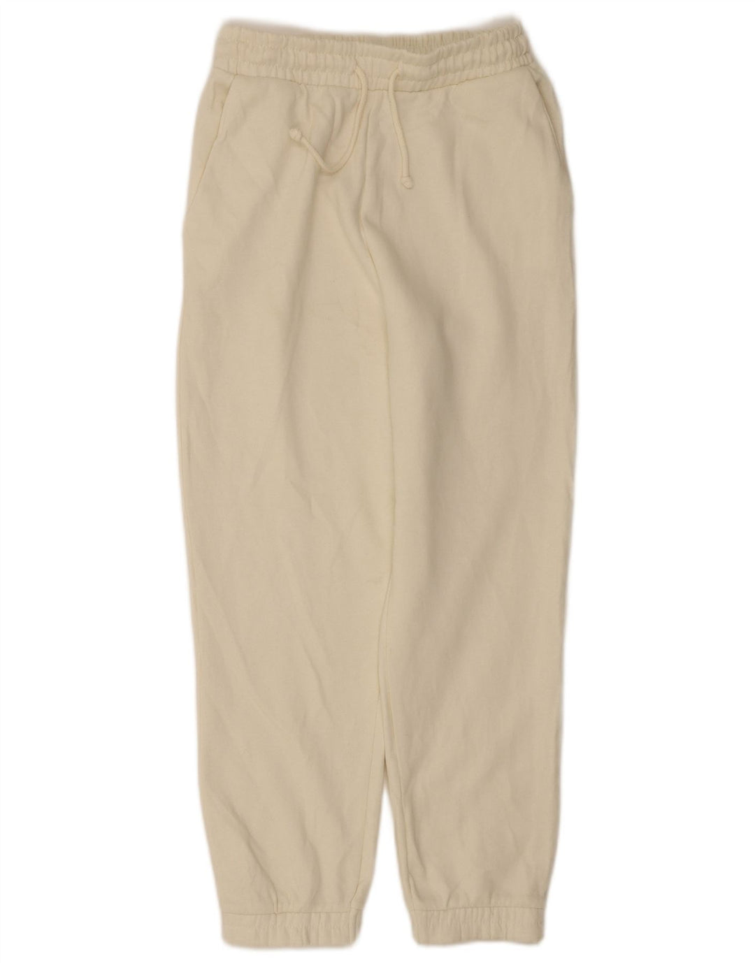 Zara Γυναικεία αθλητική φόρμα παντελόνι Joggers UK 12 Medium White Polyester