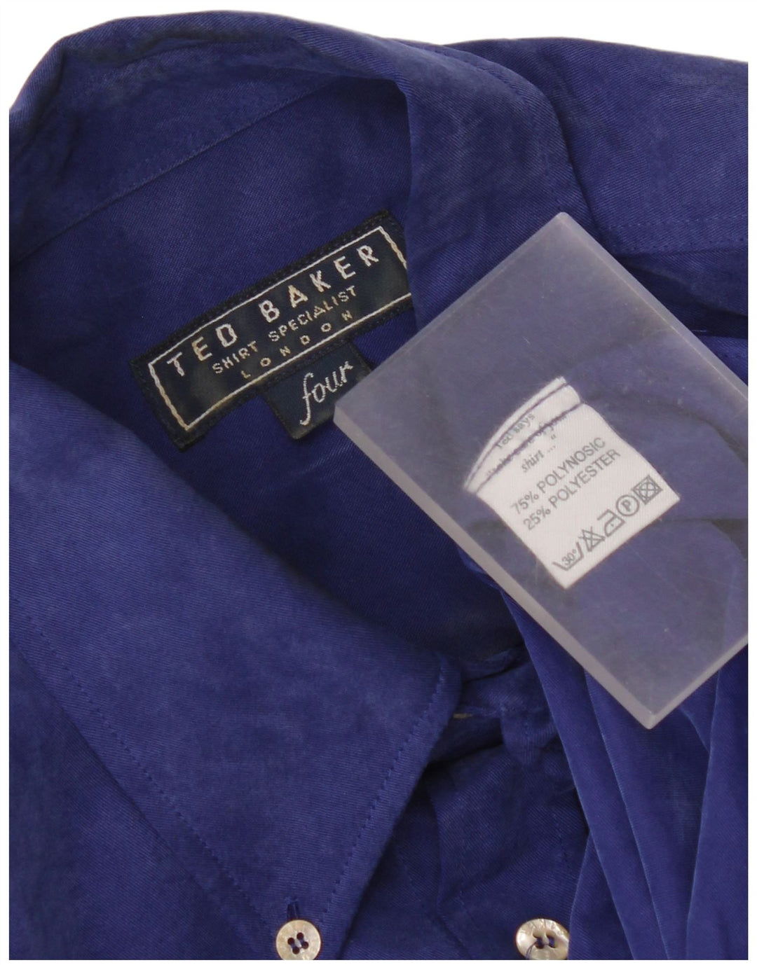 Ανδρικό πουκάμισο Ted Baker Size 4 Large Blue Polynosic